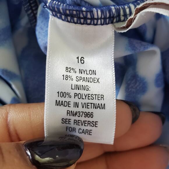 Sonoma Life + Style Blue Tankini Bathing Suit Top 16 - Picture 5 of 6